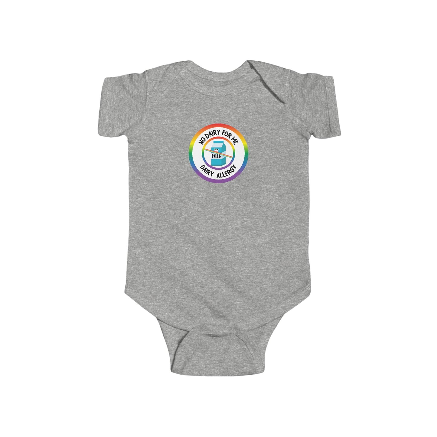 Dairy Allergy Rainbow Logo Short Sleeve Onesie