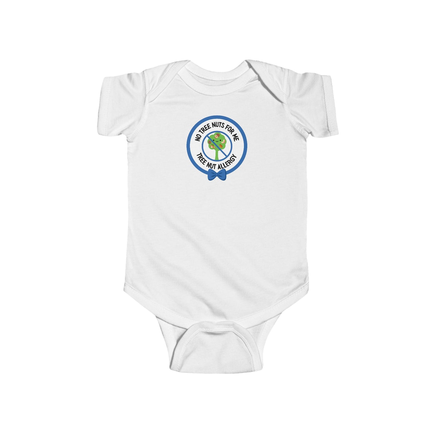 Tree Nut Allergy Blue Logo Short Sleeve Onesie