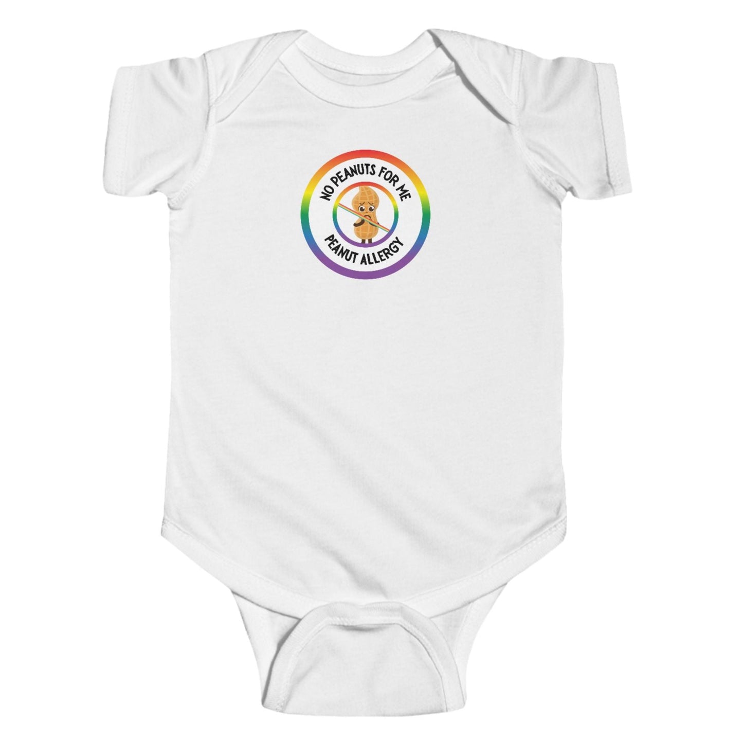 Peanut Allergy Rainbow Logo Short Sleeve Onesie