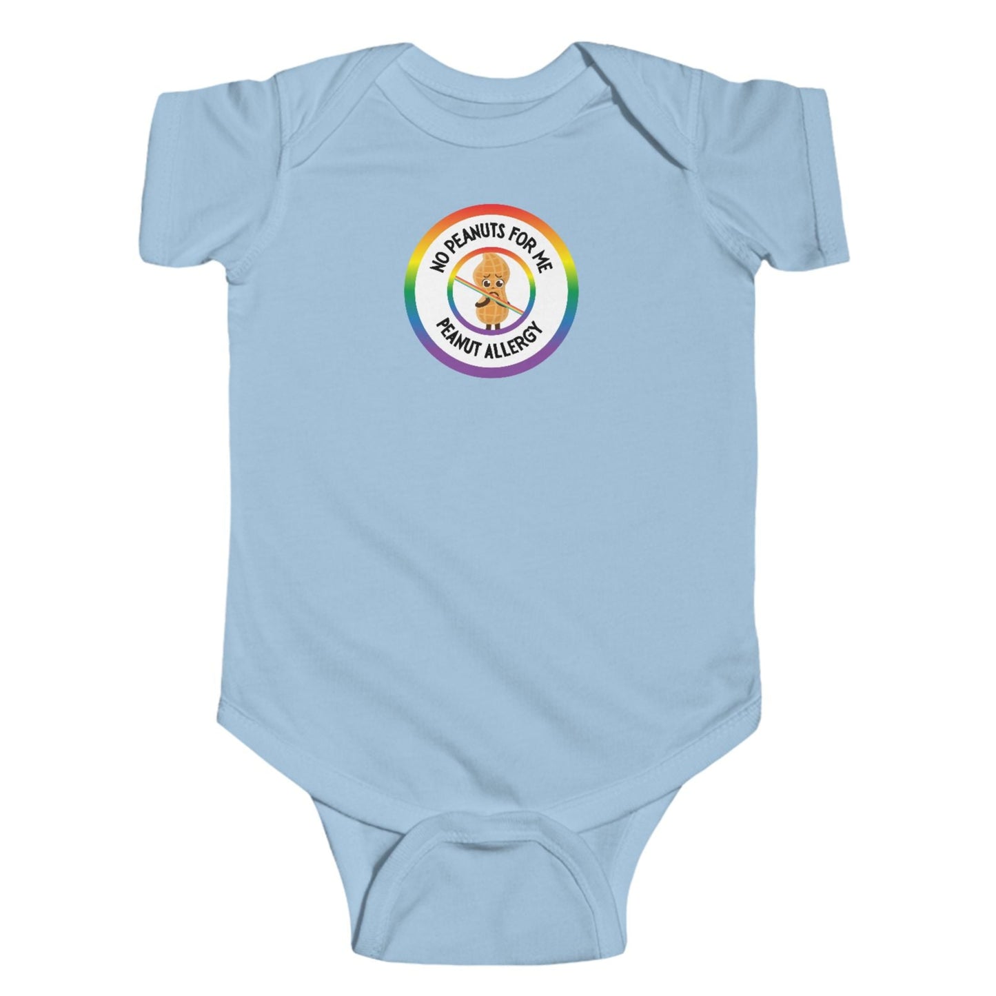 Peanut Allergy Rainbow Logo Short Sleeve Onesie