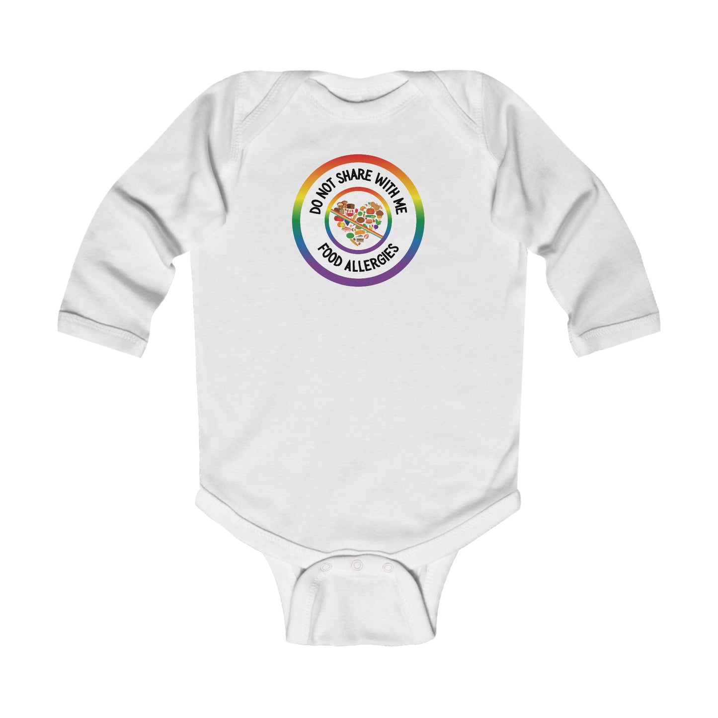 Multiple Allergies Rainbow Logo Long Sleeve Onesie