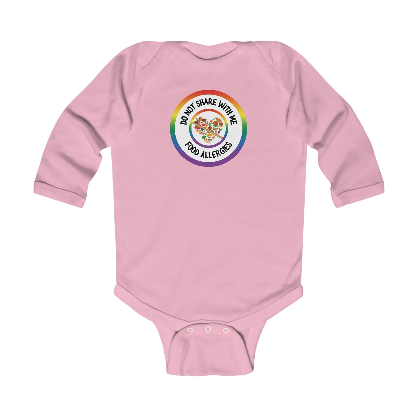 Multiple Allergies Rainbow Logo Long Sleeve Onesie