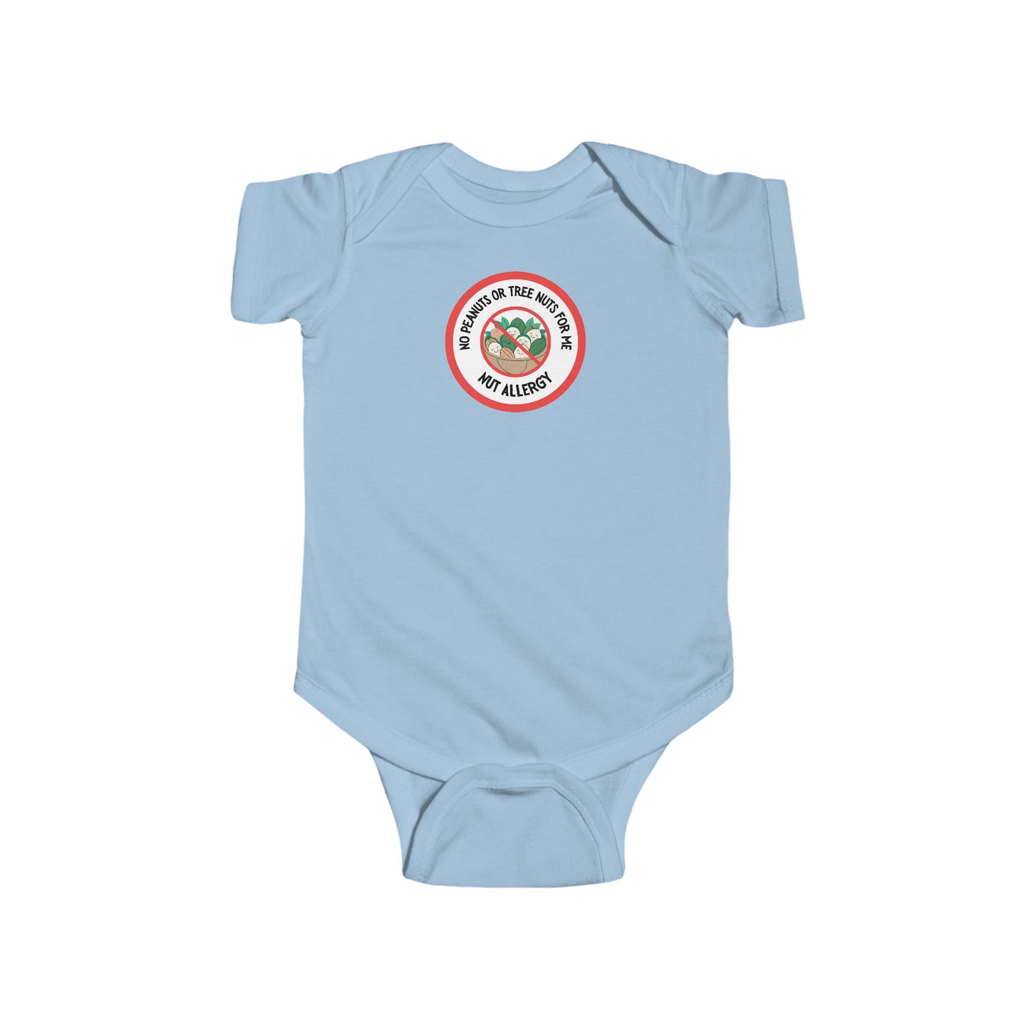 Nut Allergy Red Logo Short Sleeve Onesie