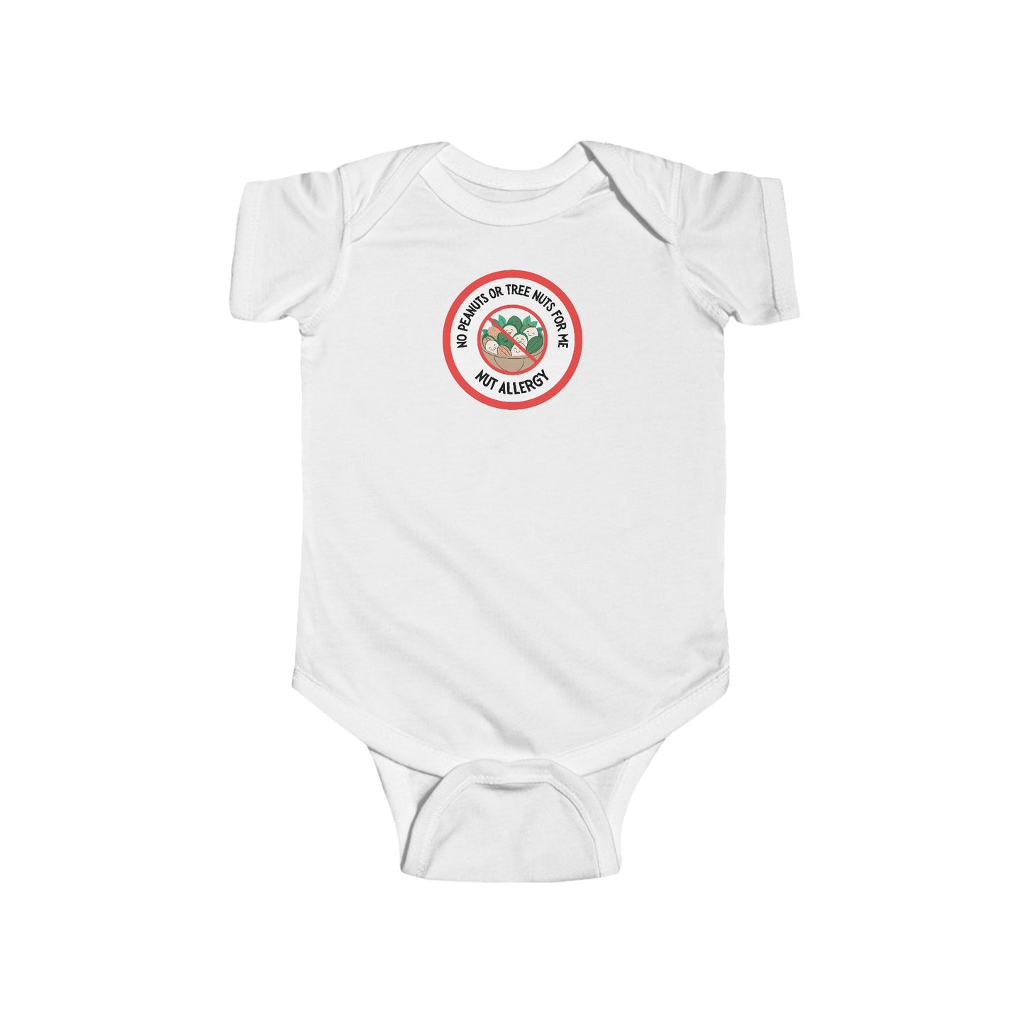 Nut Allergy Red Logo Short Sleeve Onesie