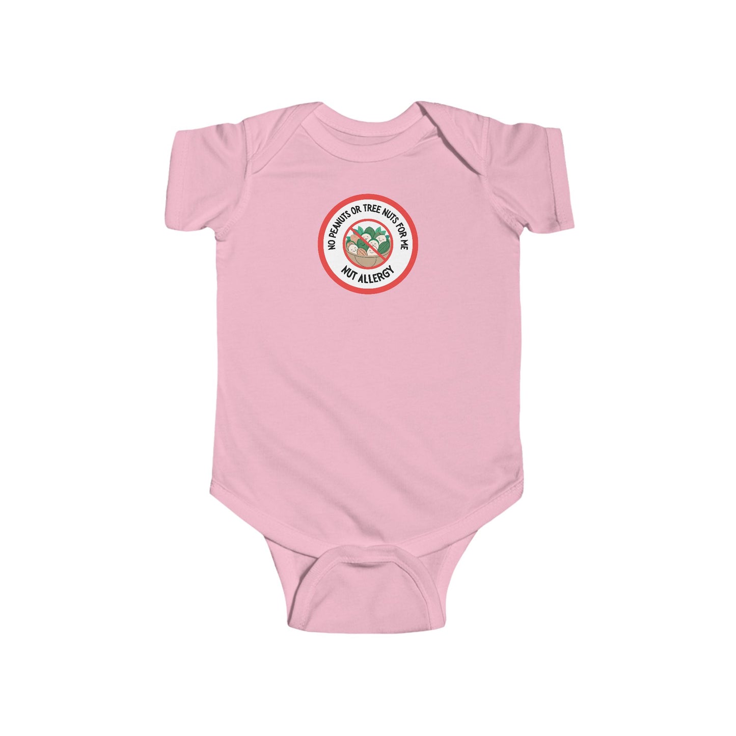 Nut Allergy Red Logo Short Sleeve Onesie