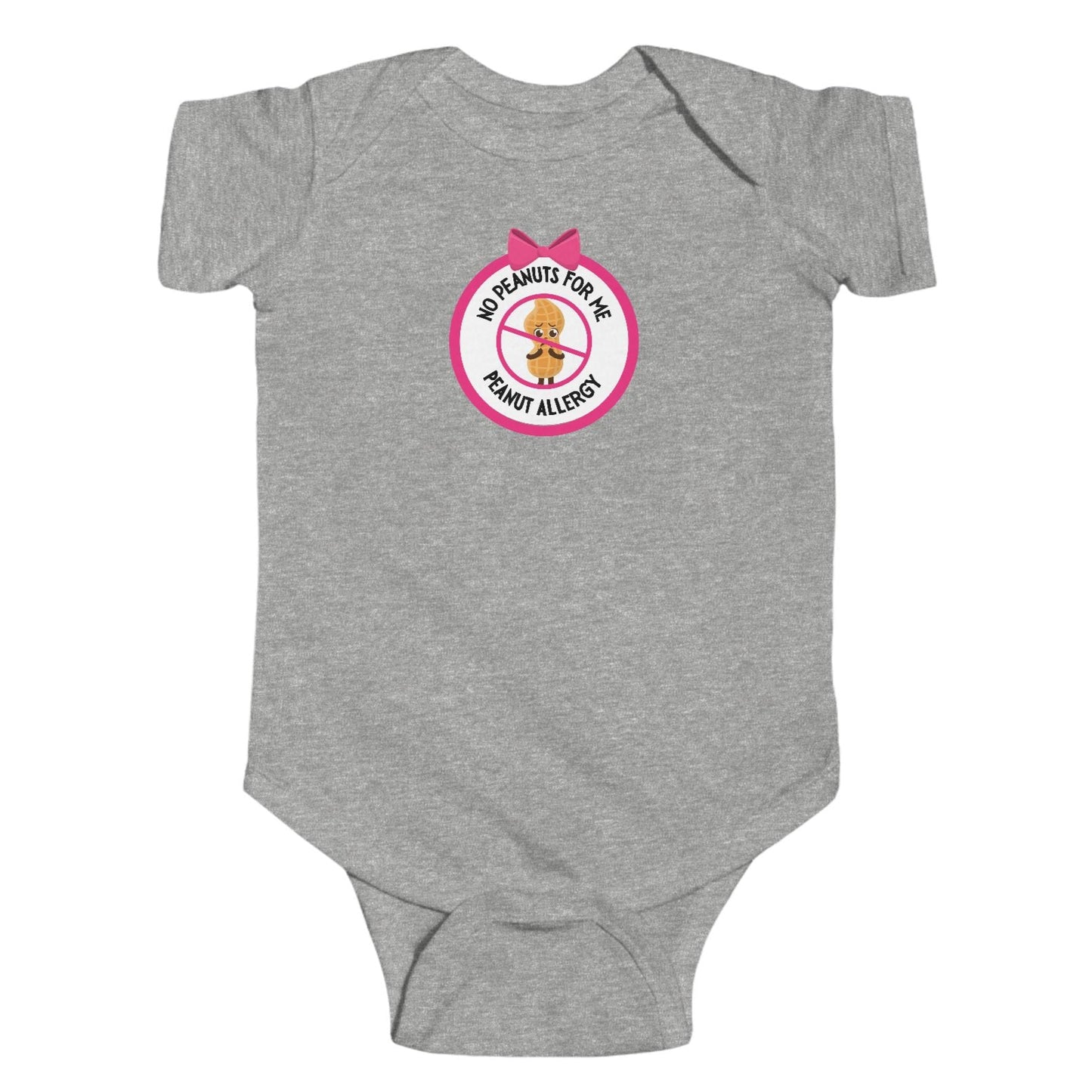 Peanut Allergy Pink Logo Short Sleeve Onesie