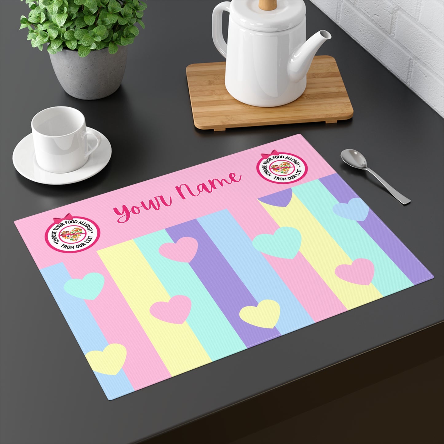 Rainbow Hearts Placemat, 1 pc