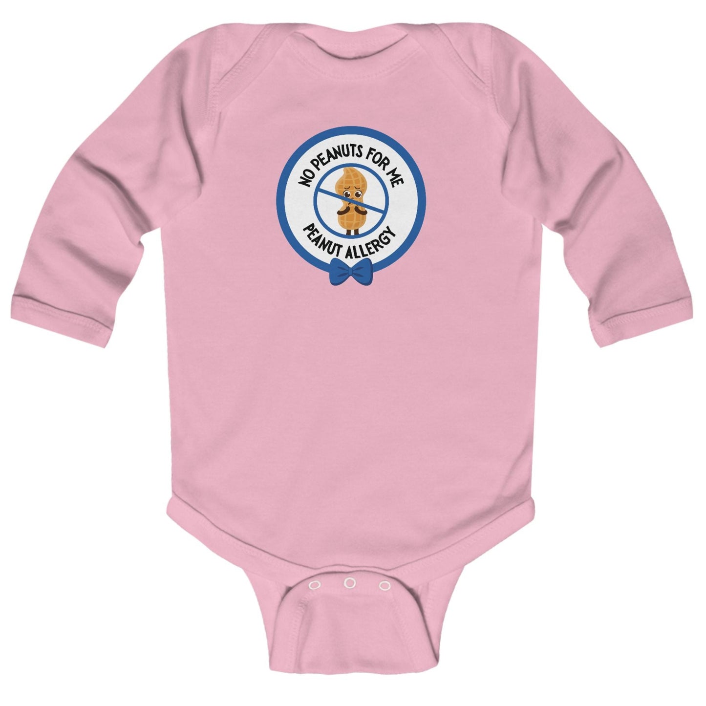 Peanut Allergy Blue Logo Long Sleeve Onesie