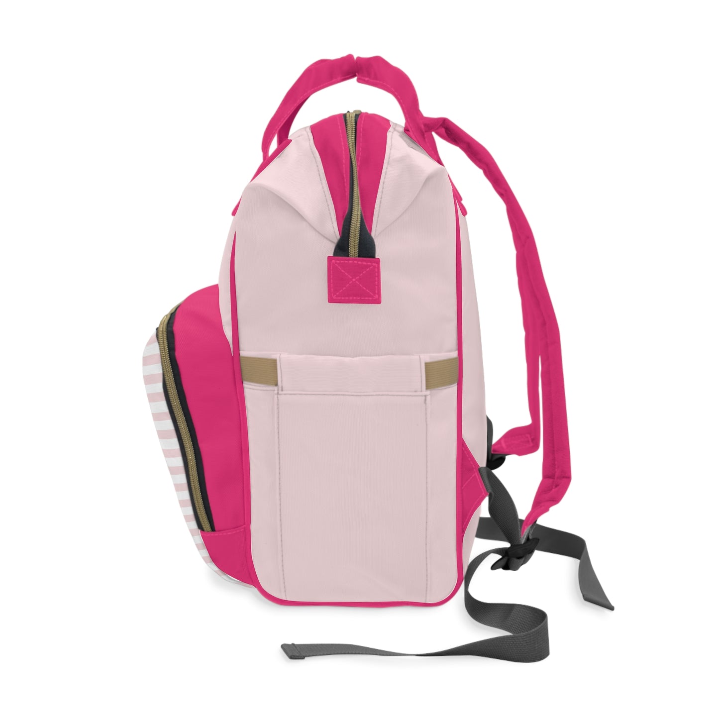 Pink Striped Diaper Backpack