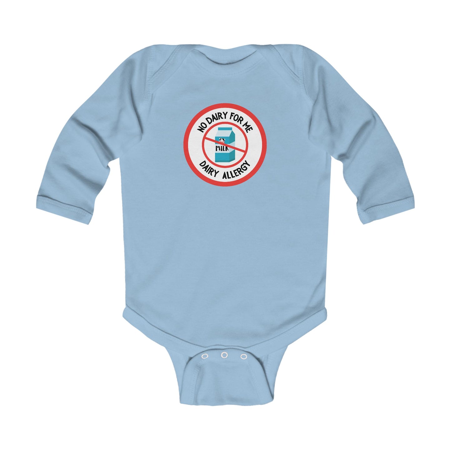 Dairy Allergy Red Logo Long Sleeve Onesie