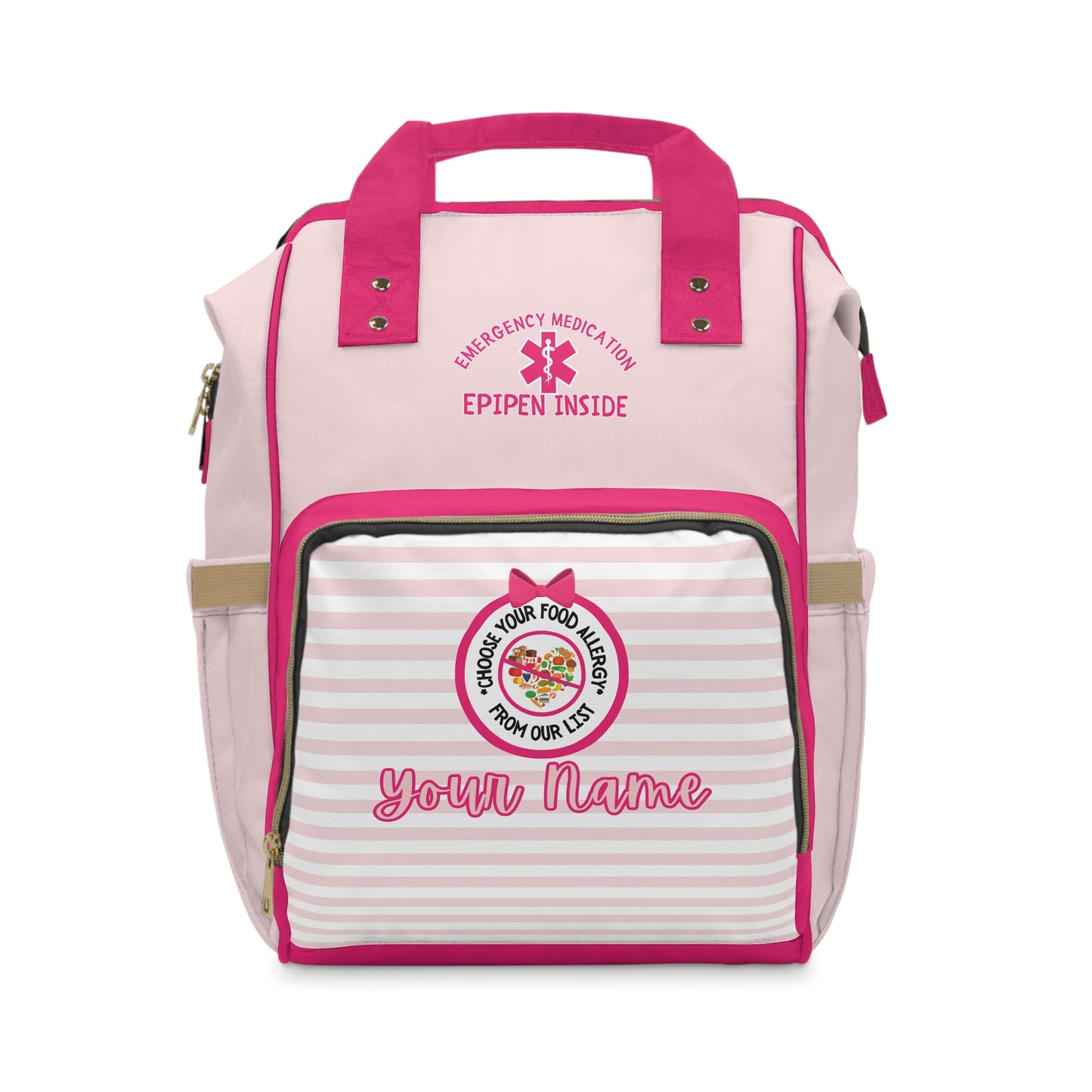 Pink Striped Diaper Backpack