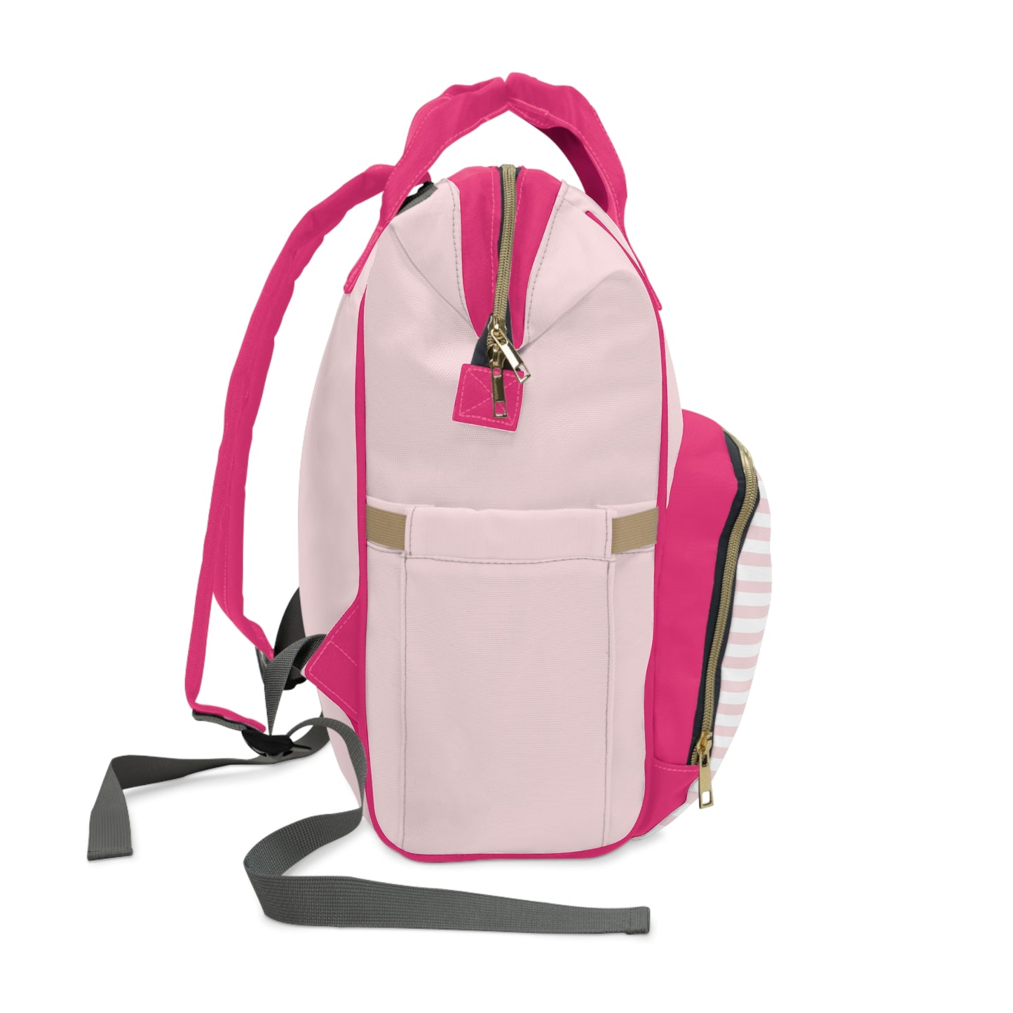 Pink Striped Diaper Backpack