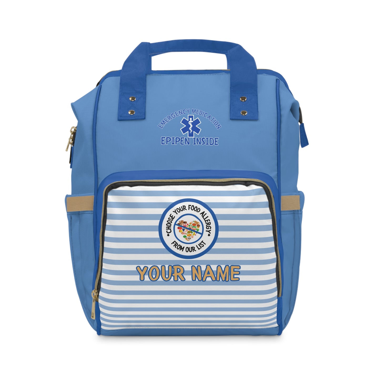 Blue Striped Diaper Backpack