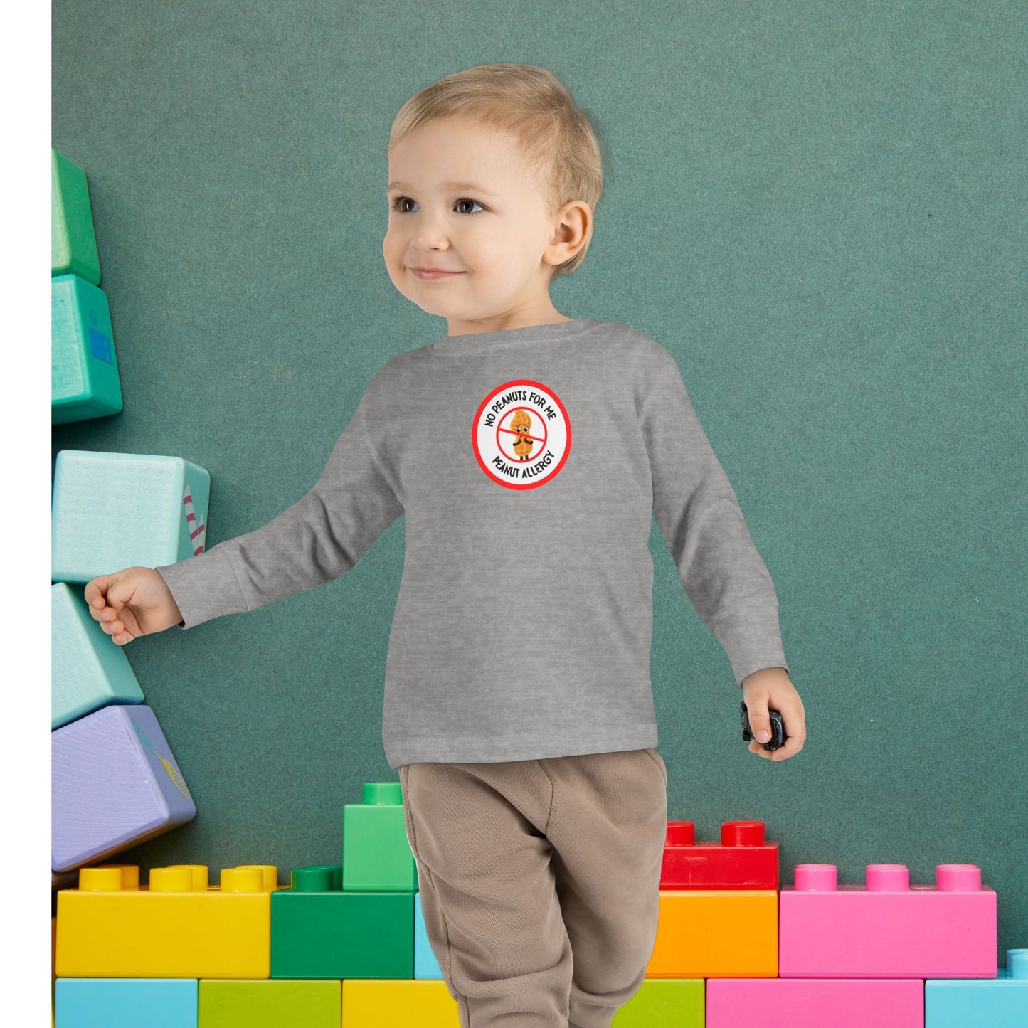Peanut Allergy Red Logo Toddler Long Sleeve