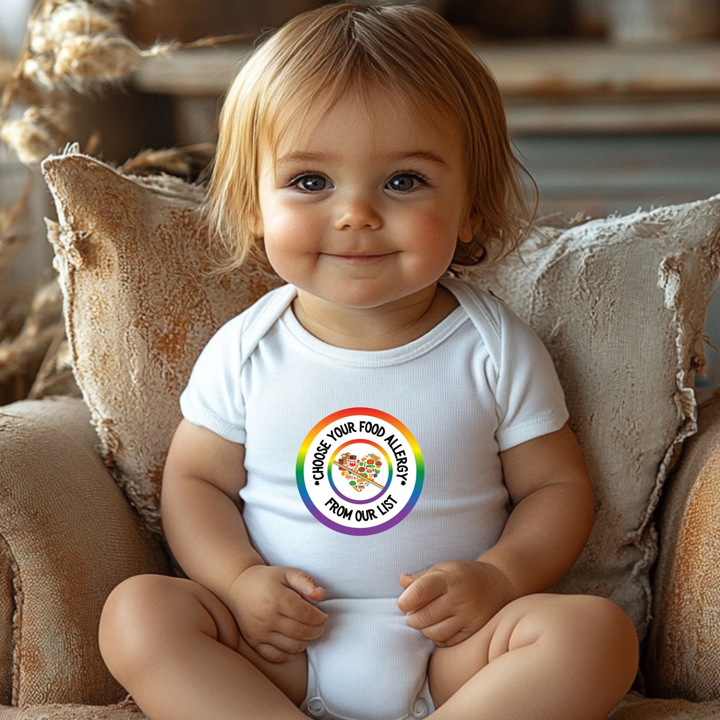 Other Food Allergies Rainbow Logo Short Sleeve Onesie