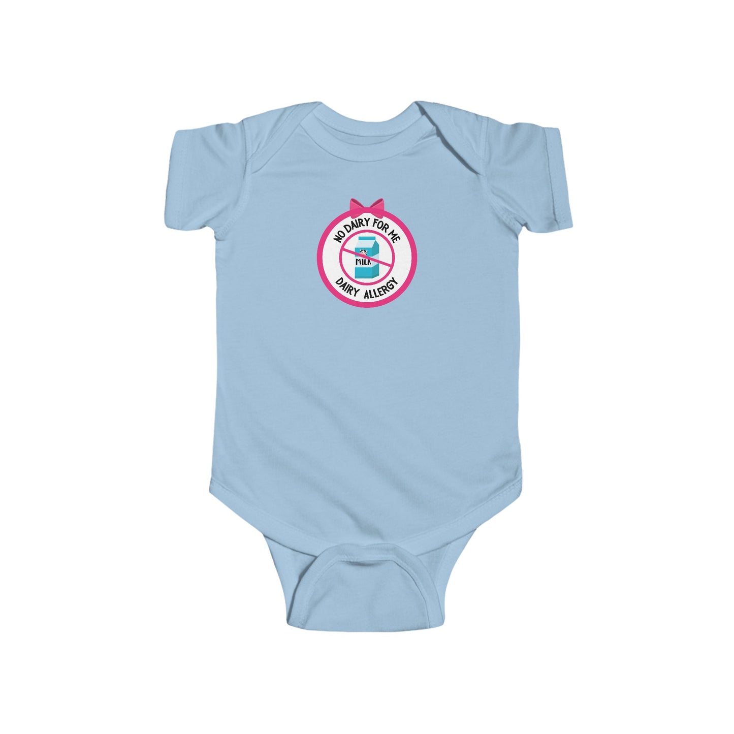 Dairy Allergy Pink Logo Short Sleeve Onesie