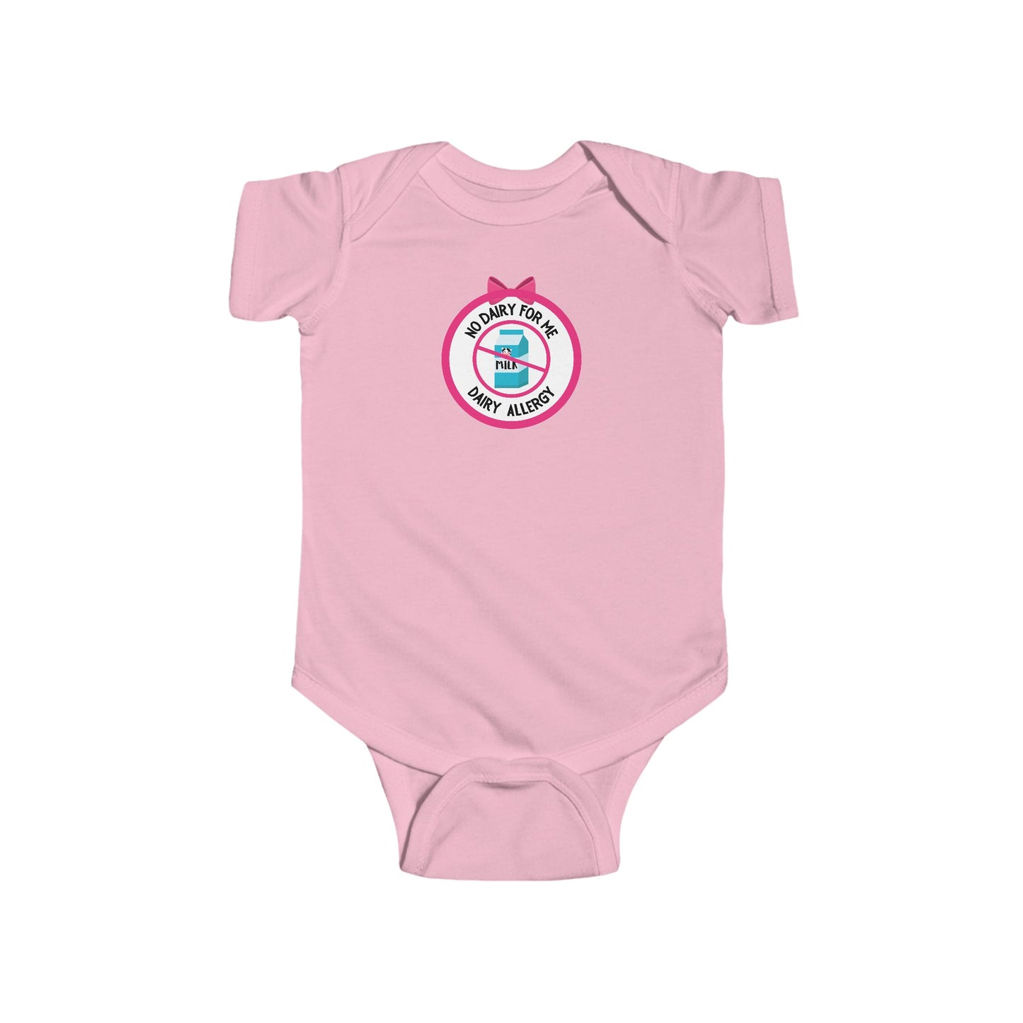 Dairy Allergy Pink Logo Short Sleeve Onesie