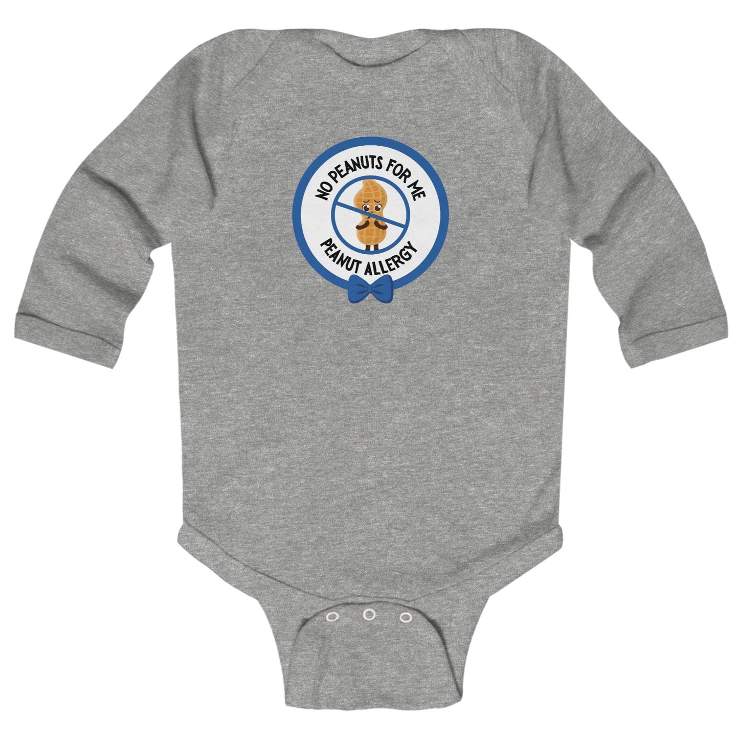 Peanut Allergy Blue Logo Long Sleeve Onesie