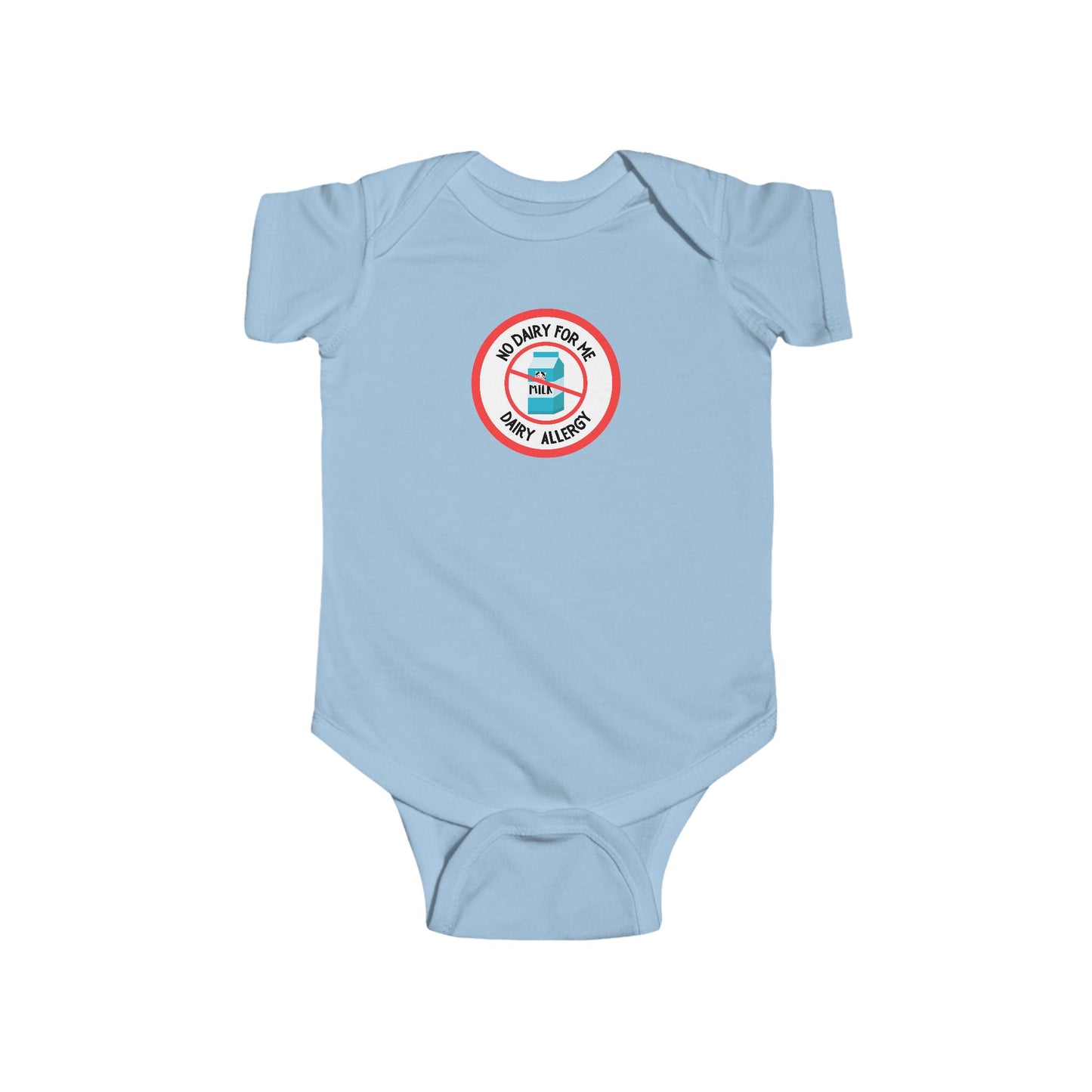 Dairy Allergy Red Logo Short Sleeve Onesie