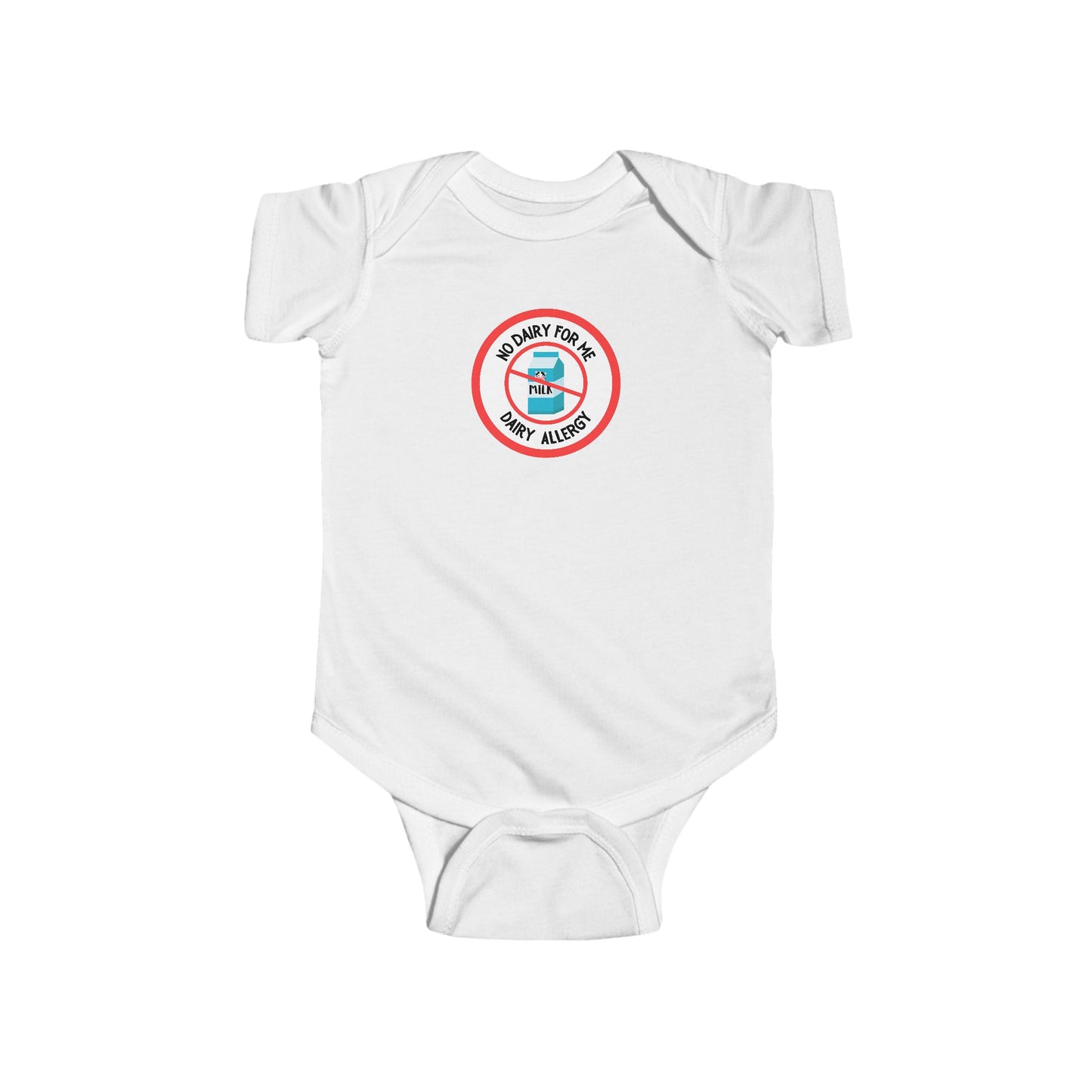Dairy Allergy Red Logo Short Sleeve Onesie