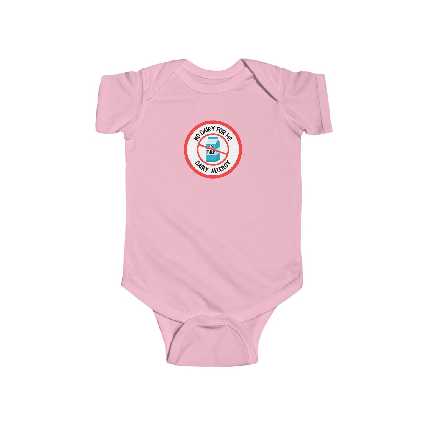 Dairy Allergy Red Logo Short Sleeve Onesie