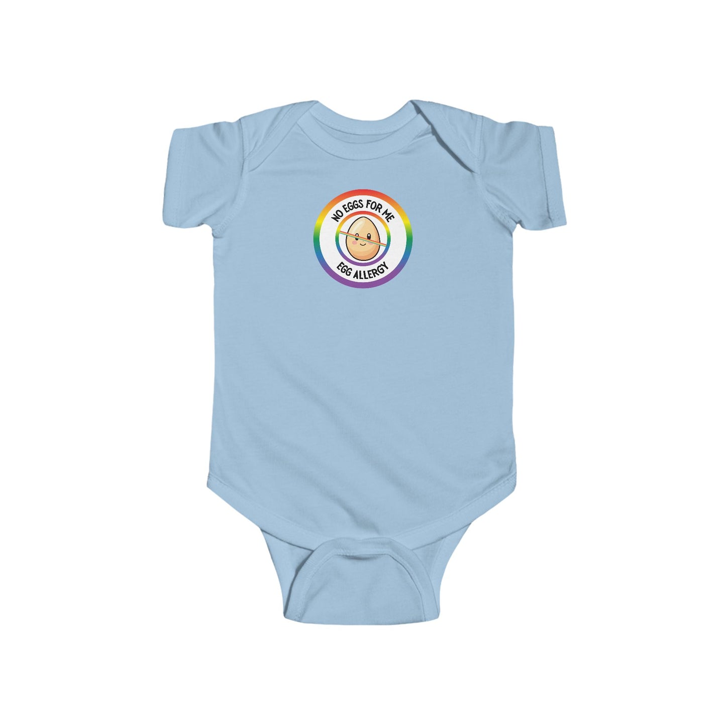 Egg Allergy Rainbow Logo Short Sleeve Onesie