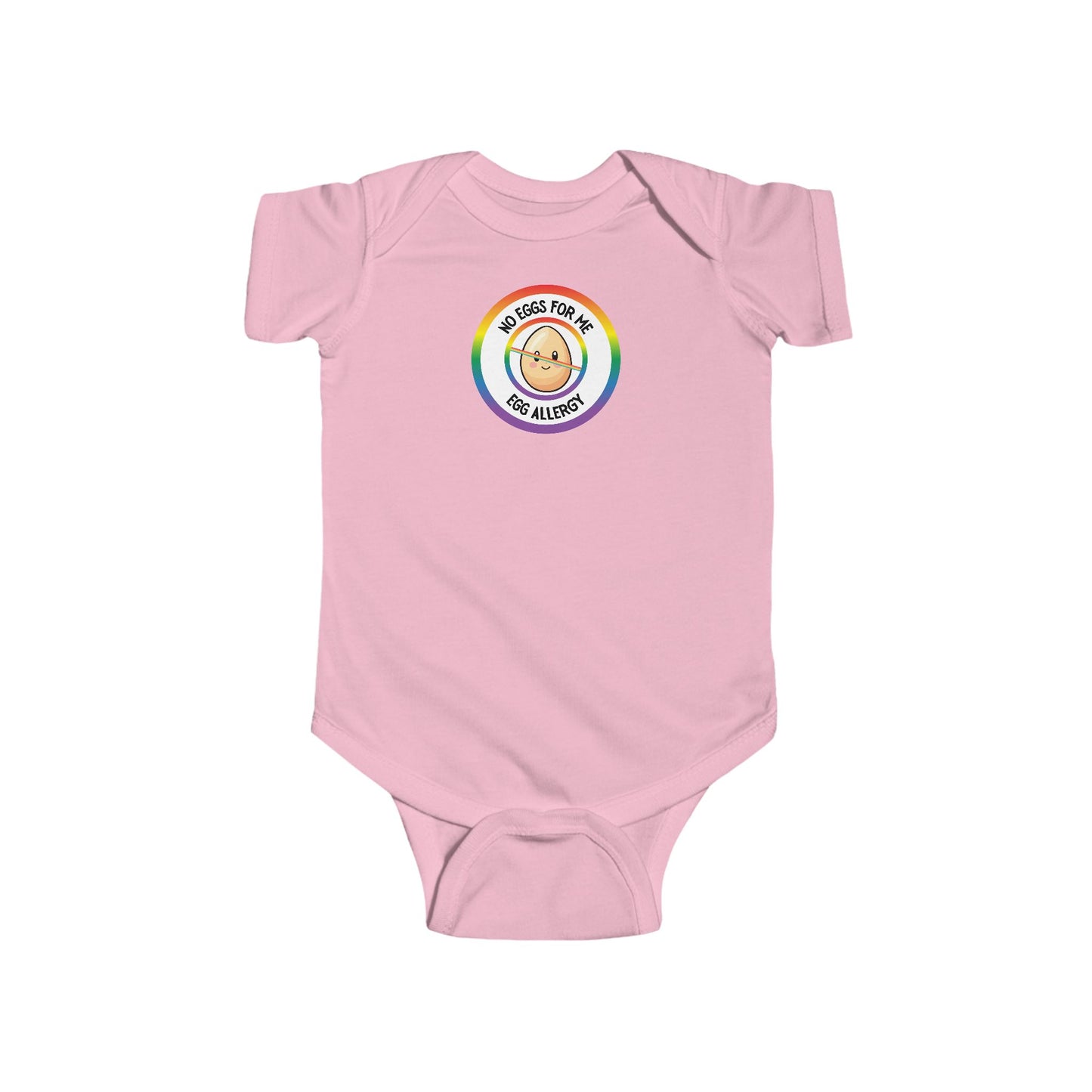 Egg Allergy Rainbow Logo Short Sleeve Onesie