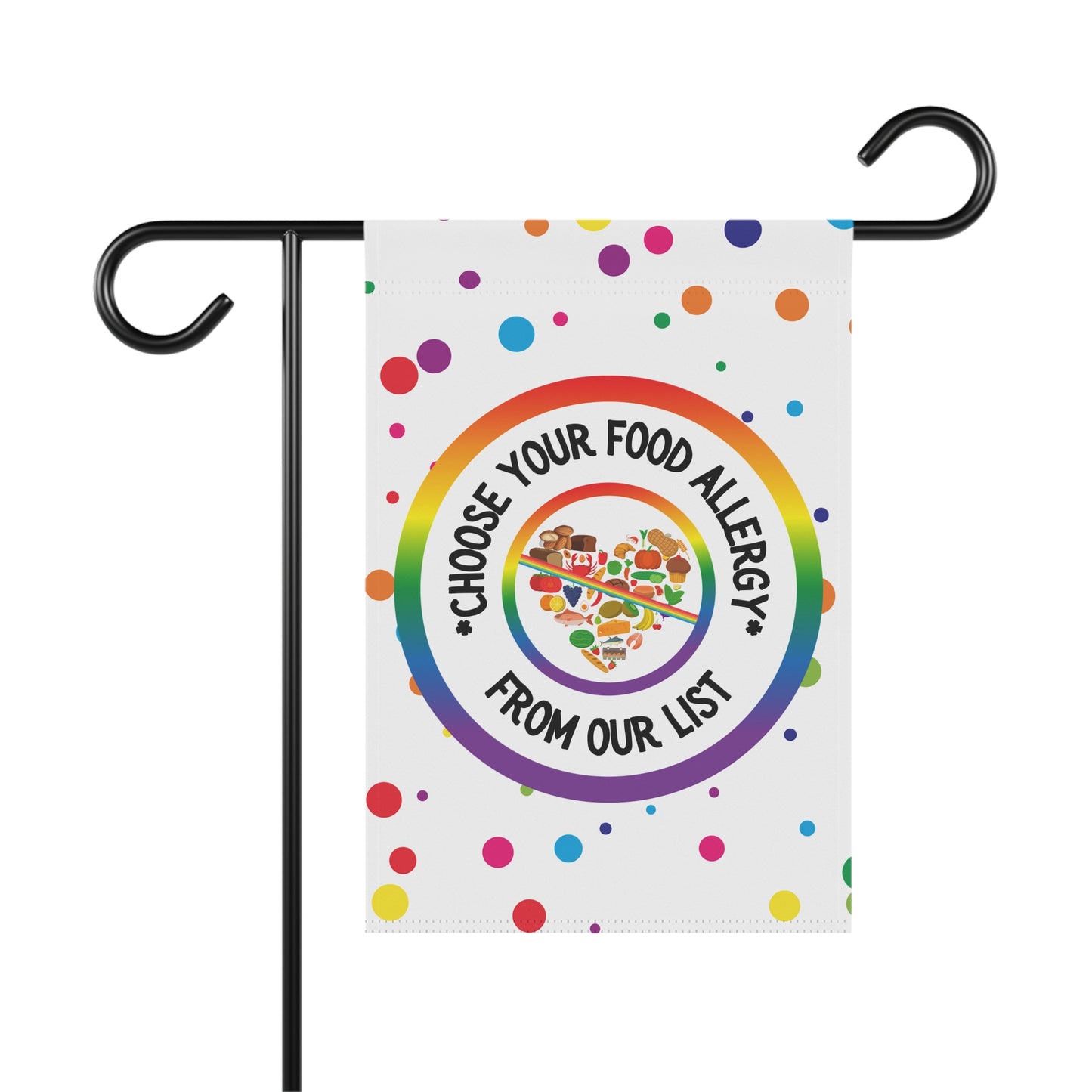 Rainbow Polka Dot Garden Flag