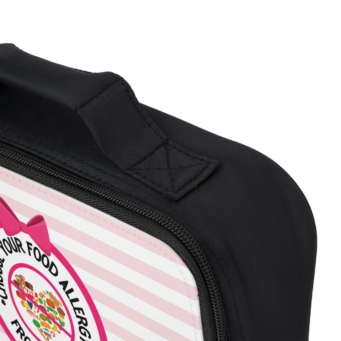 Pink Striped Food Allergy Lunchbox