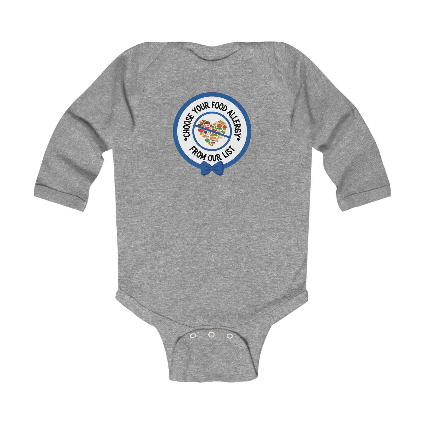 Other Food Allergies Blue Logo Long Sleeve Onesie