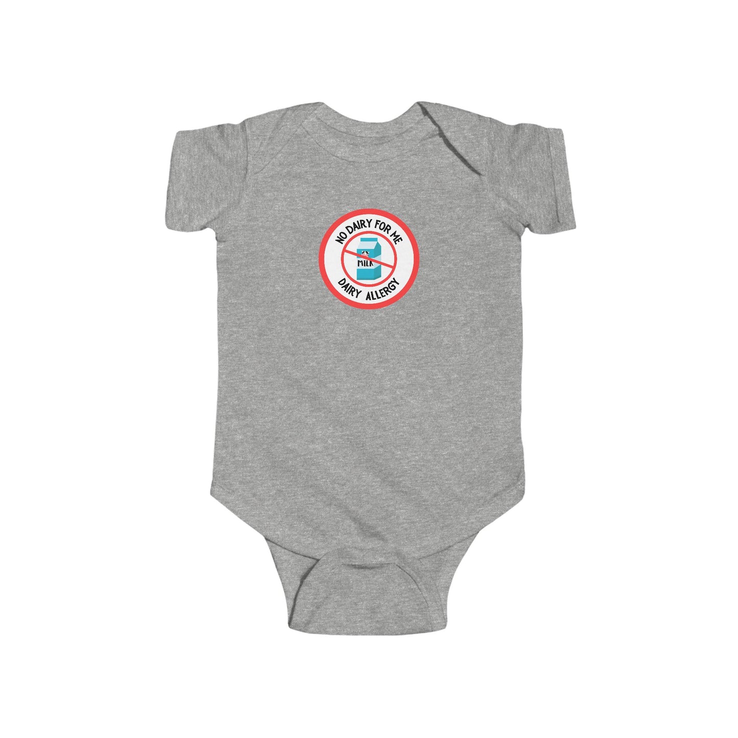 Dairy Allergy Red Logo Short Sleeve Onesie
