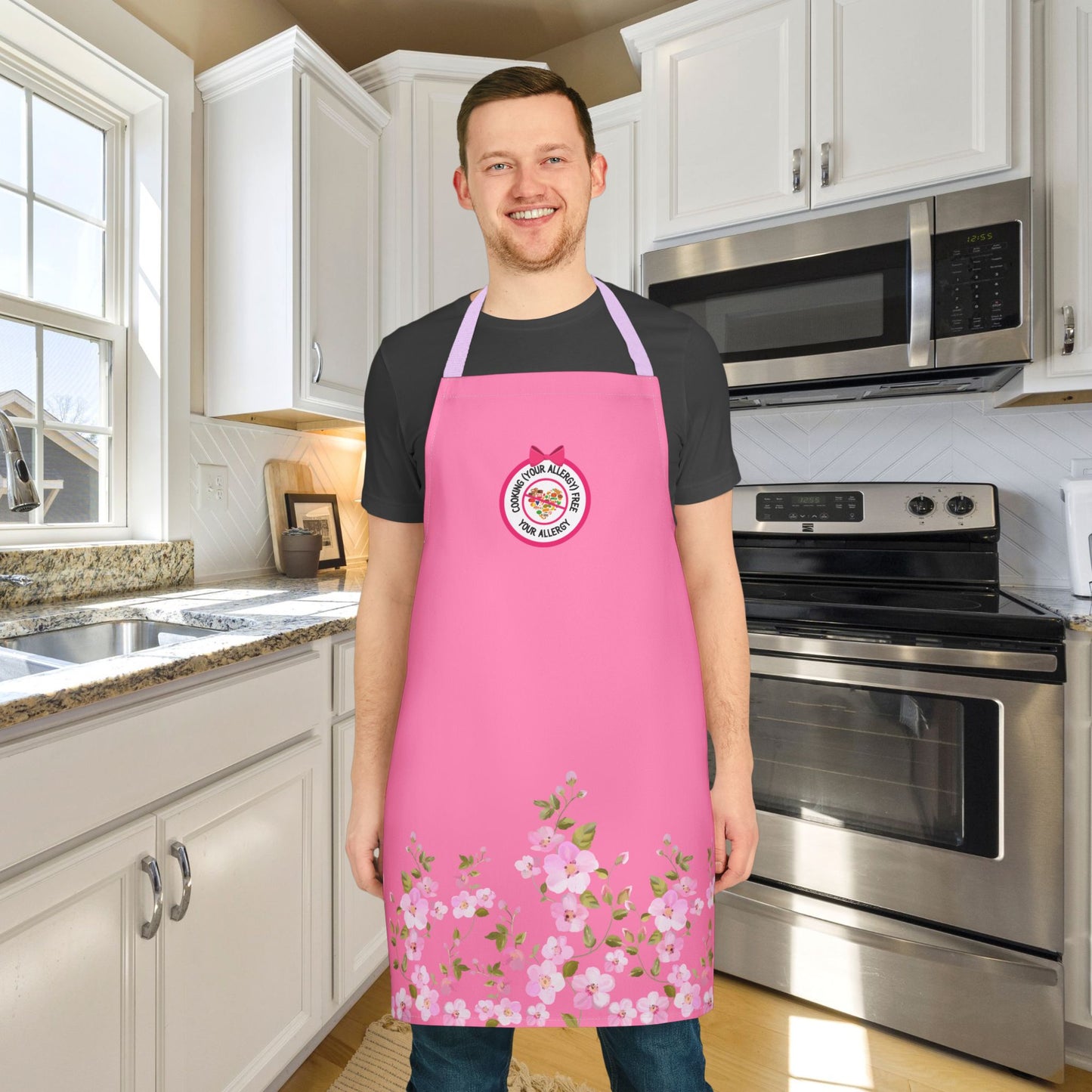 Floral Pink Logo Apron