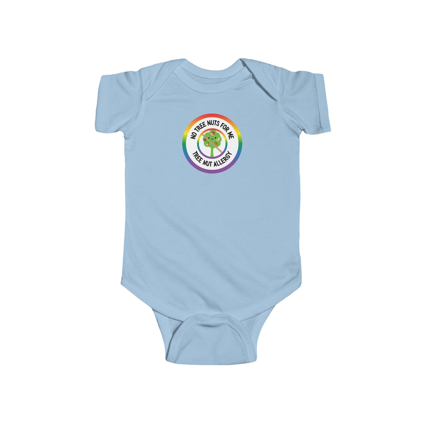 Tree Nut Allergy Rainbow Logo Short Sleeve Onesie