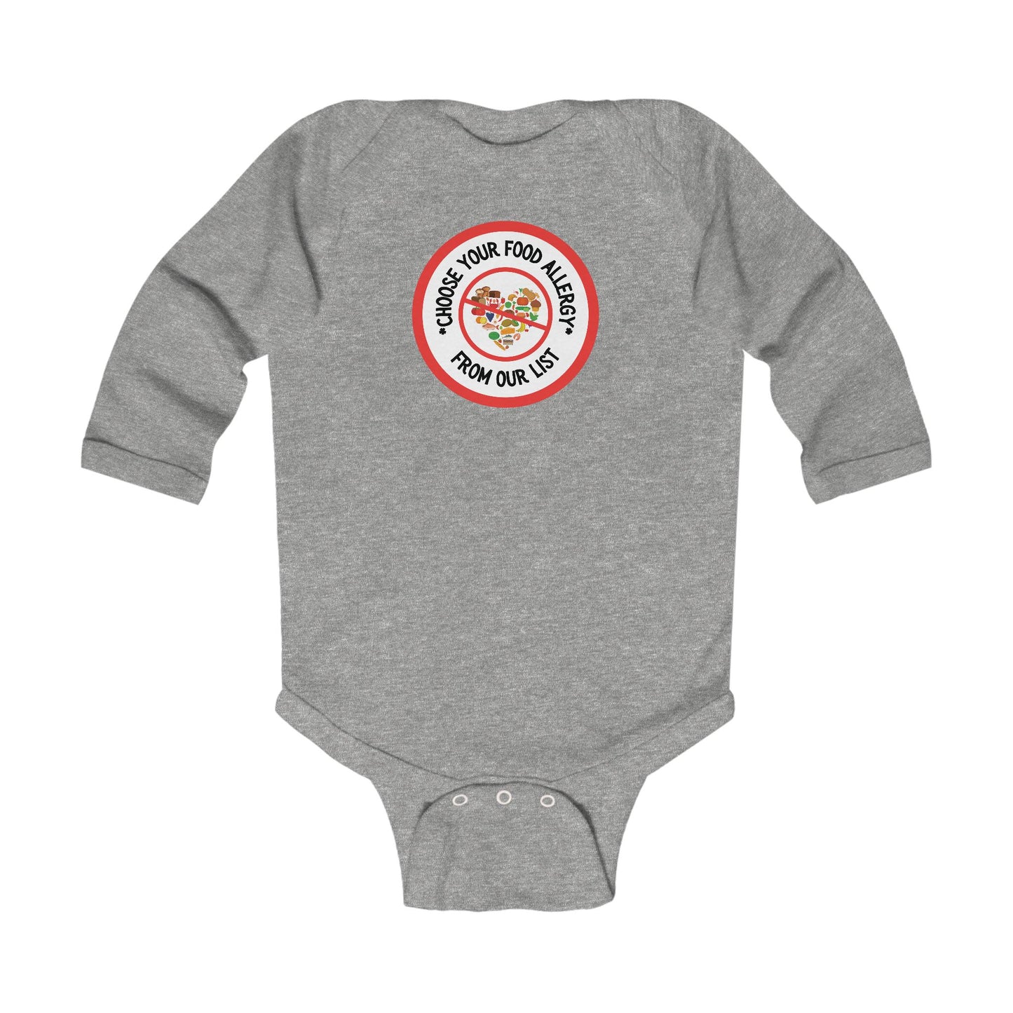 Other Food Allergies Red Logo Long Sleeve Onesie