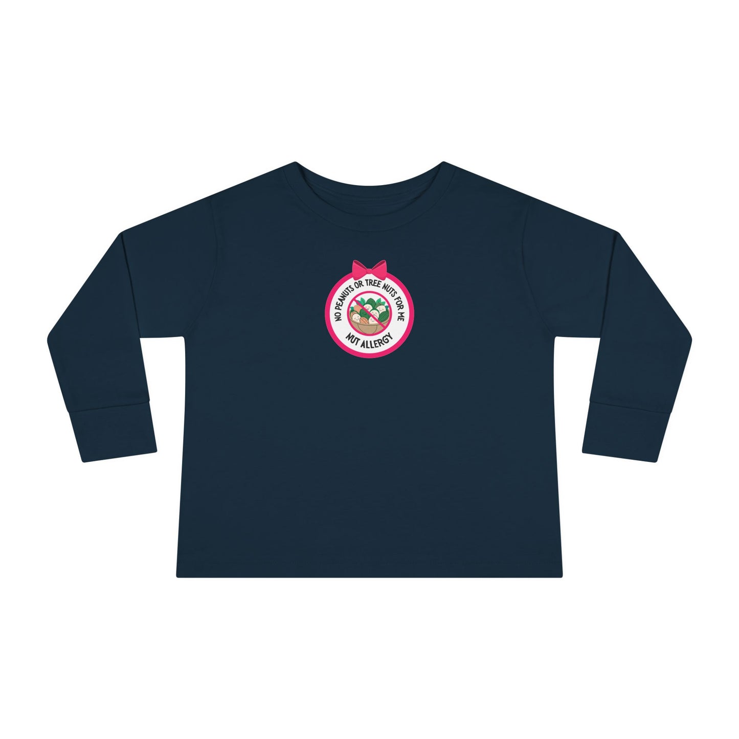 Nut Allergy Pink Logo Toddler Long Sleeve