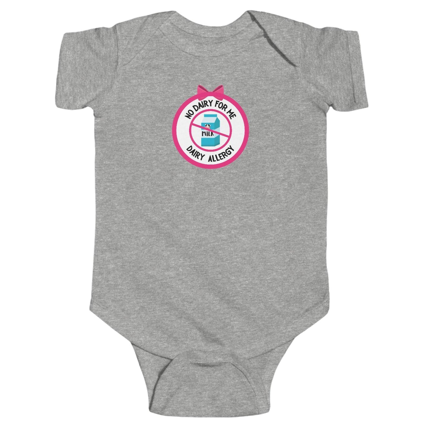 Dairy Allergy Pink Logo Short Sleeve Onesie
