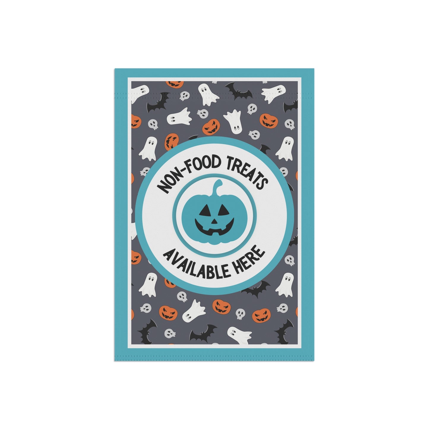 Halloween Food Allergy Garden Flag – Food Allergy Awareness Yard Sign with Ghosts Bats and Pumpkin
