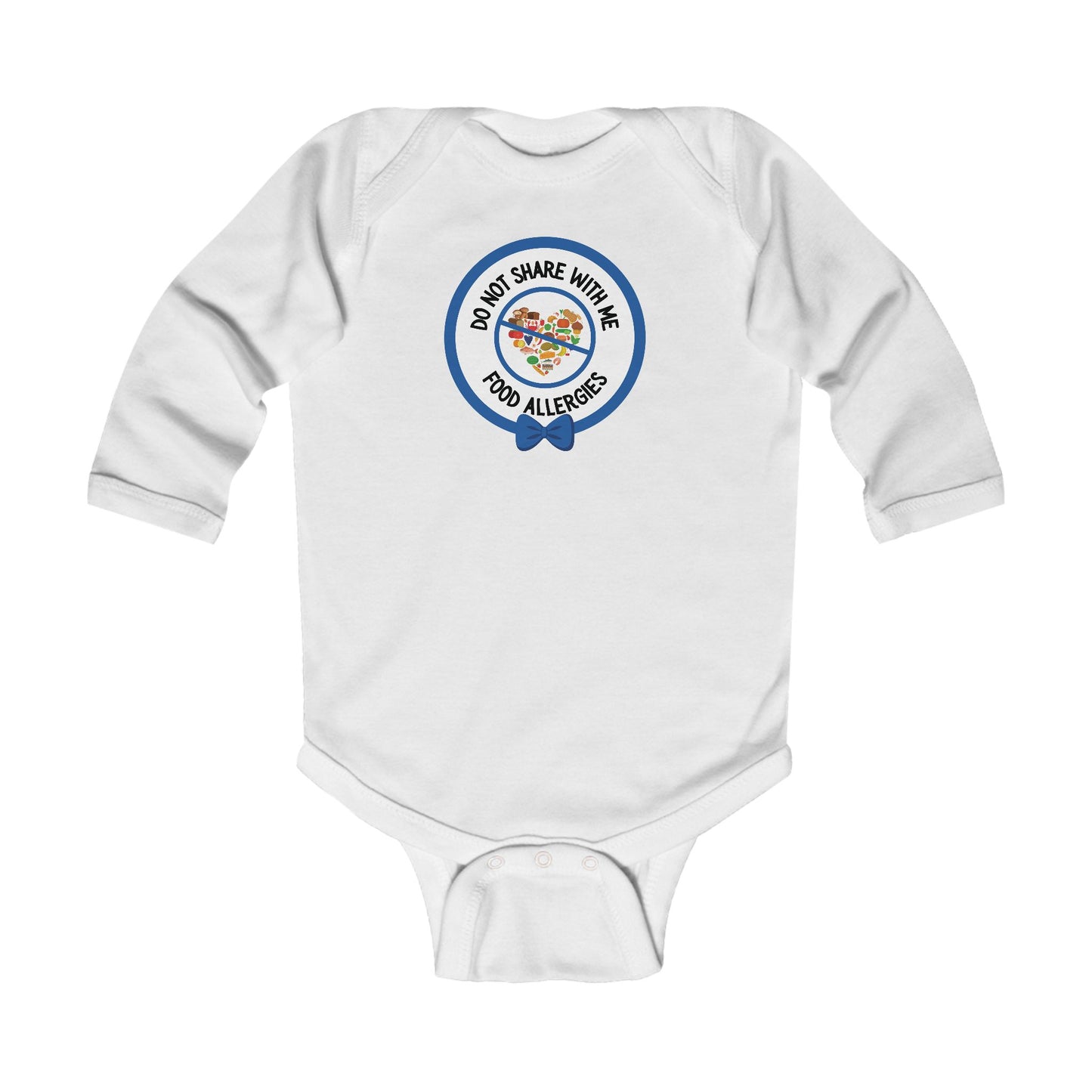 Multiple Allergies Blue Logo Long Sleeve Onesie