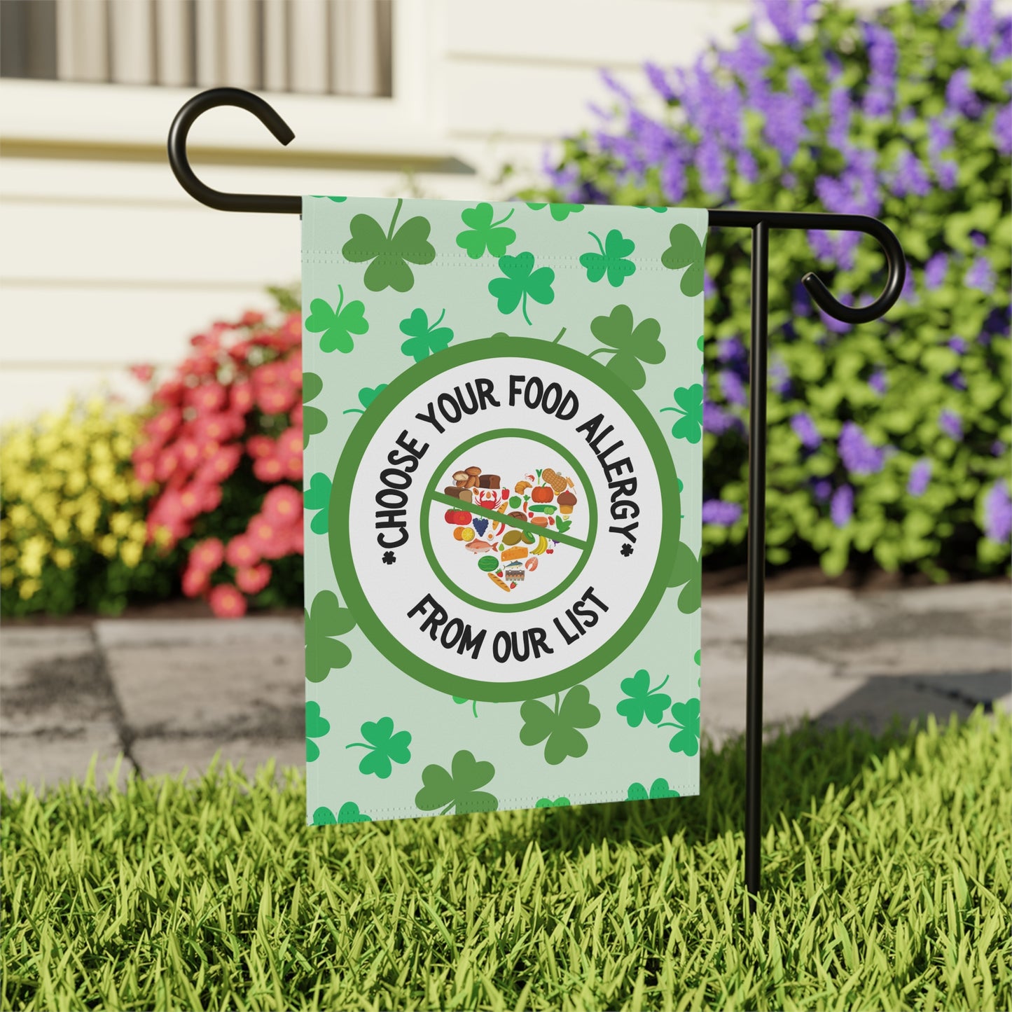 Green Shamrock Garden Flag