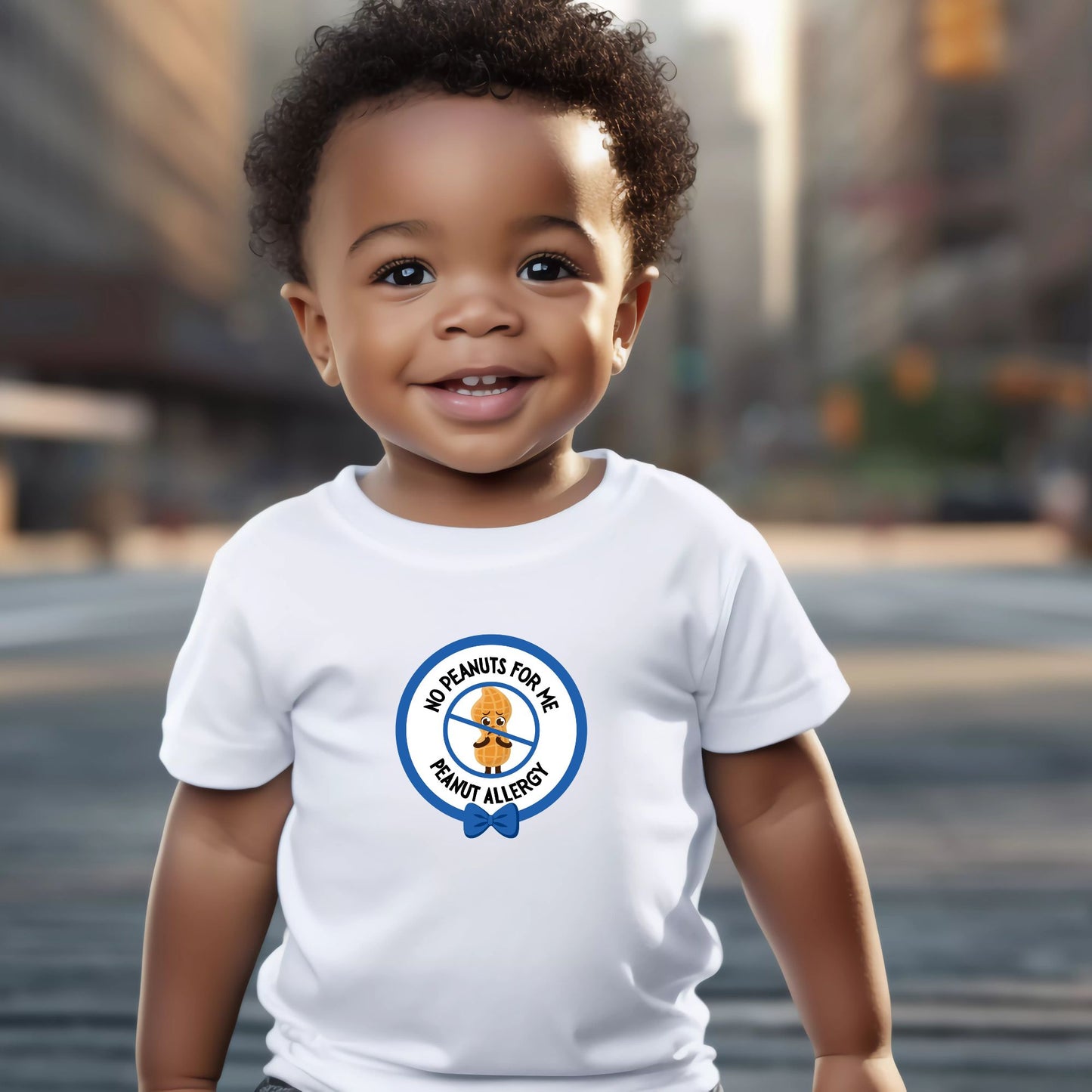 Peanut Allergy Blue Logo Baby Tee