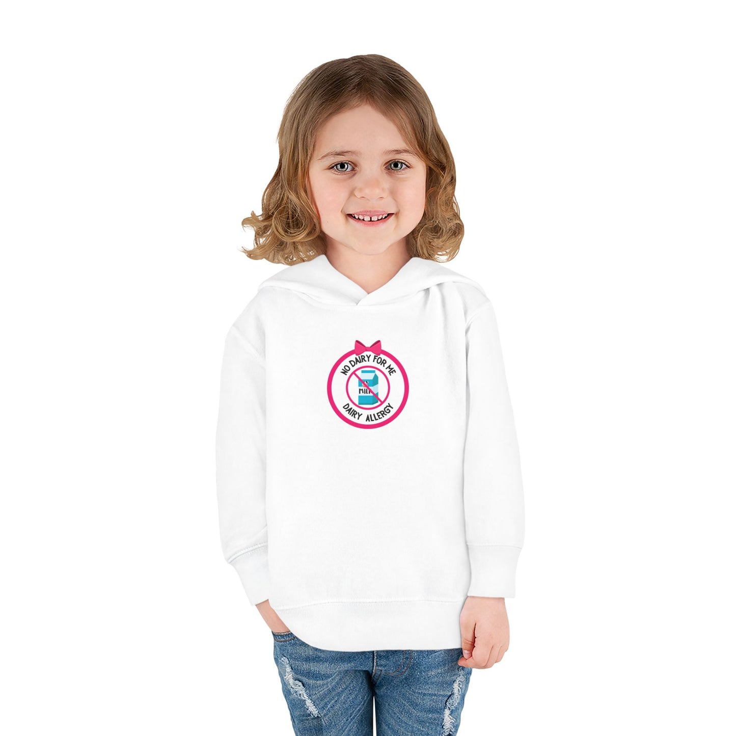 Dairy Allergy Pink Logo Toddler Hoodie