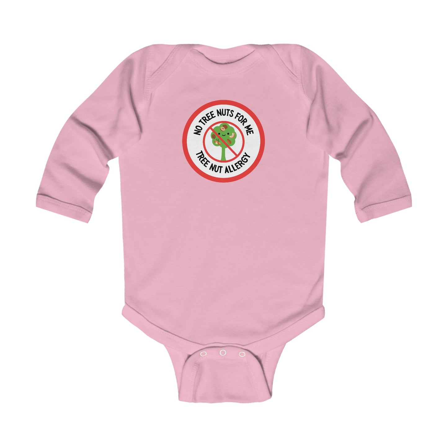 Tree Nut Allergy Red Logo Long Sleeve Onesie