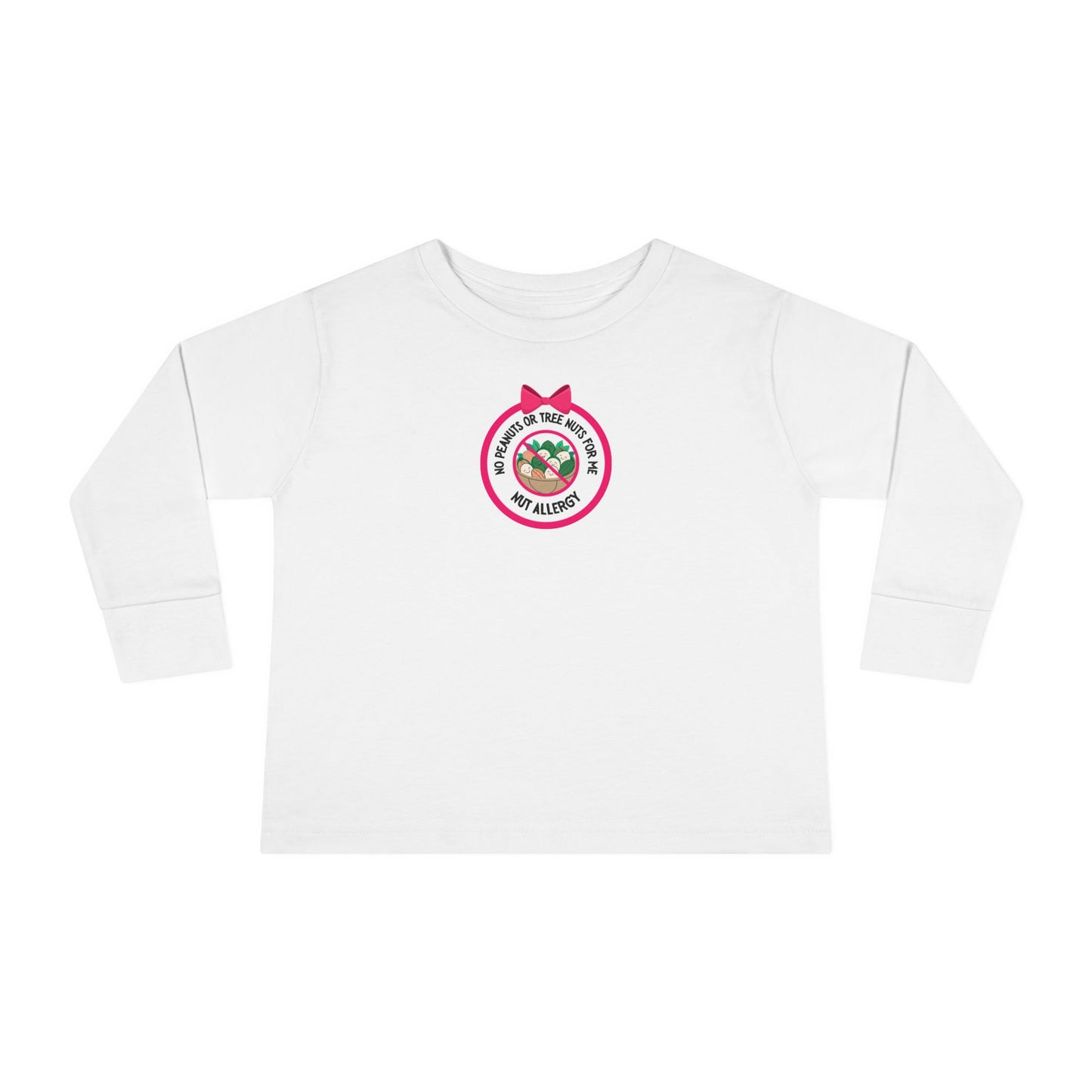 Nut Allergy Pink Logo Toddler Long Sleeve