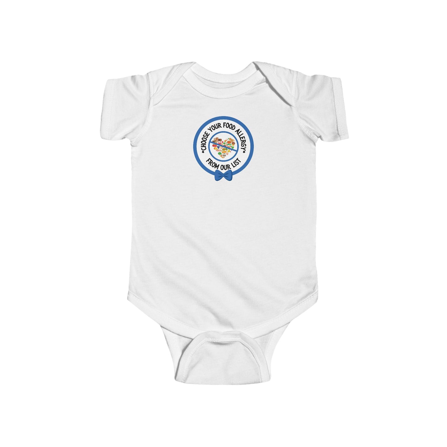 Other Food Allergies Blue Logo Short Sleeve Onesie