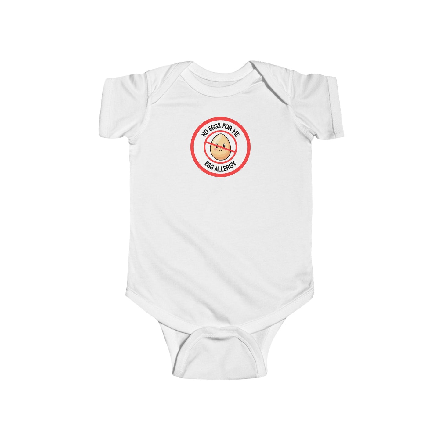 Egg Allergy Red Logo Short Sleeve Onesie