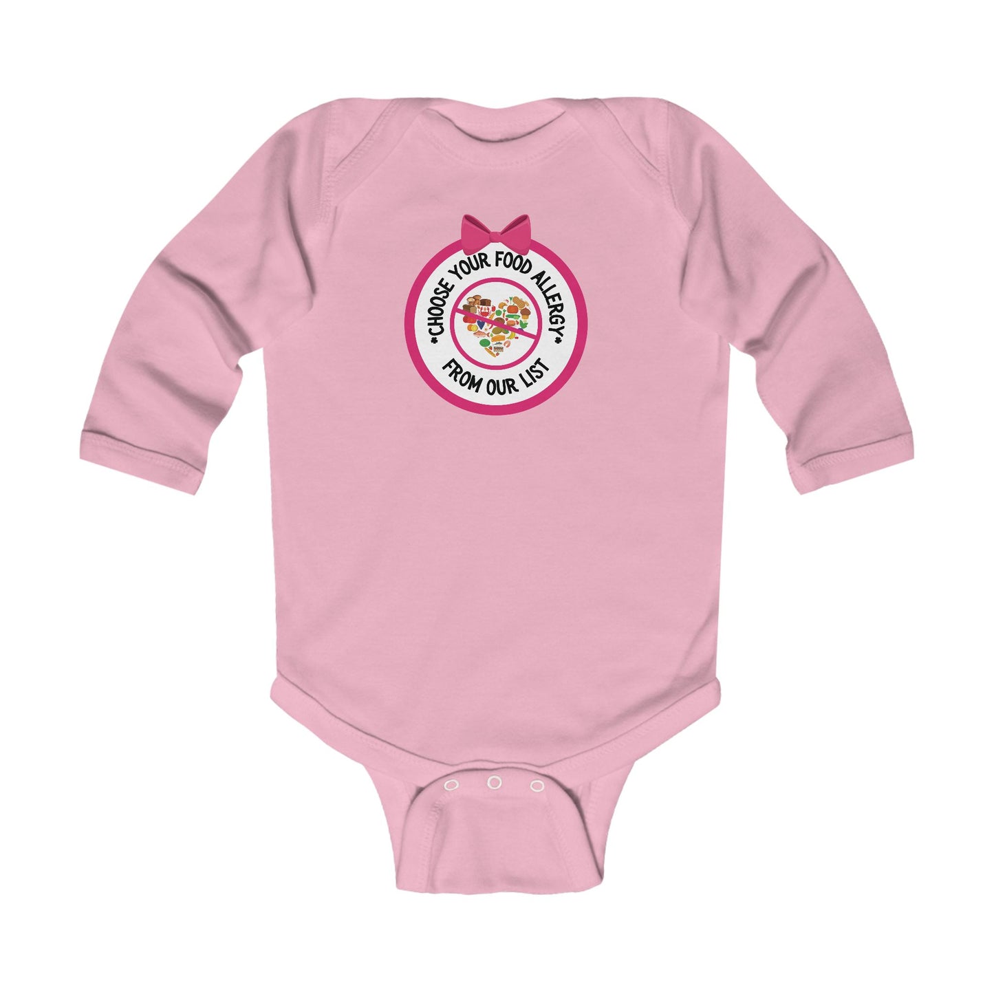 Other Food Allergies Pink Logo Long Sleeve Onesie