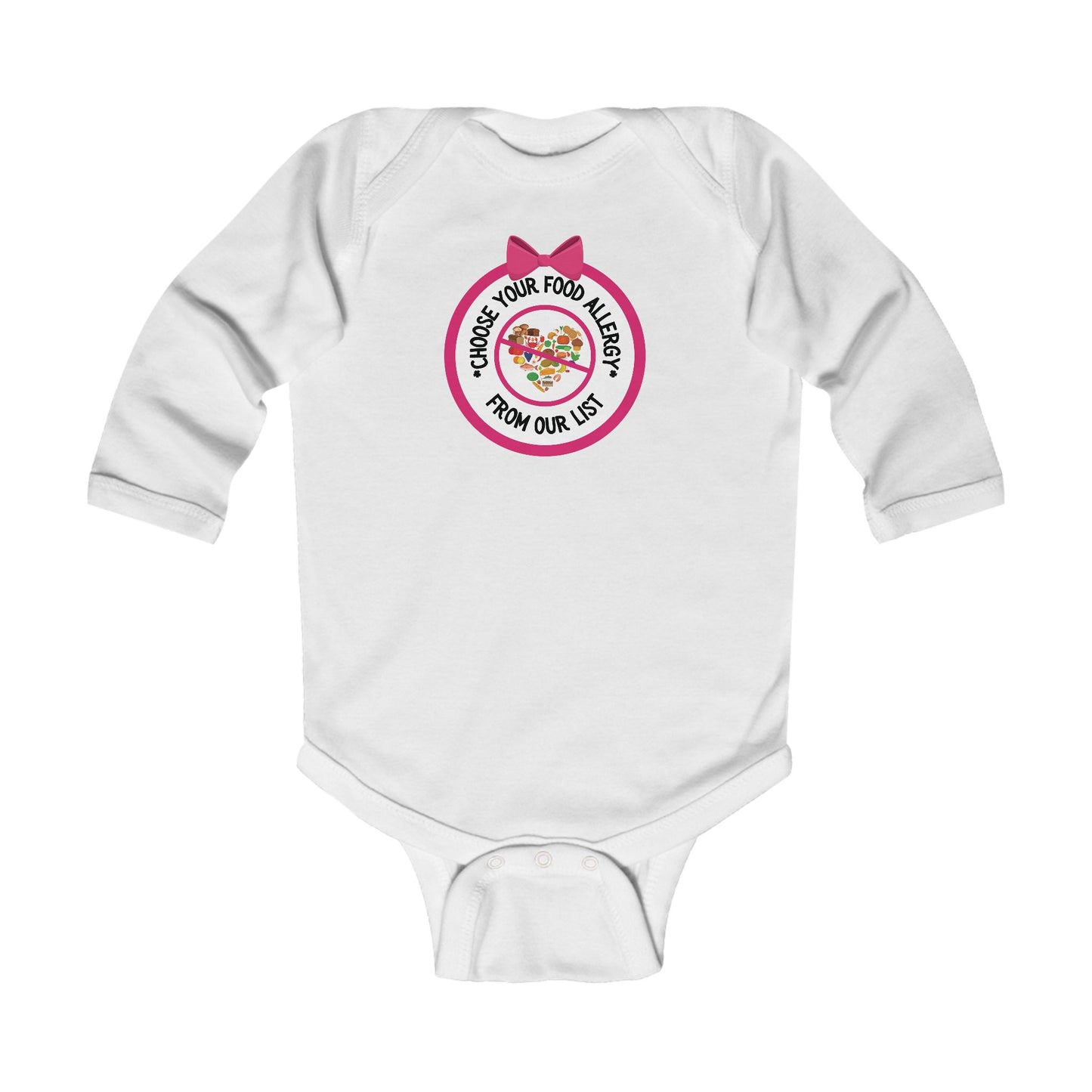 Other Food Allergies Pink Logo Long Sleeve Onesie