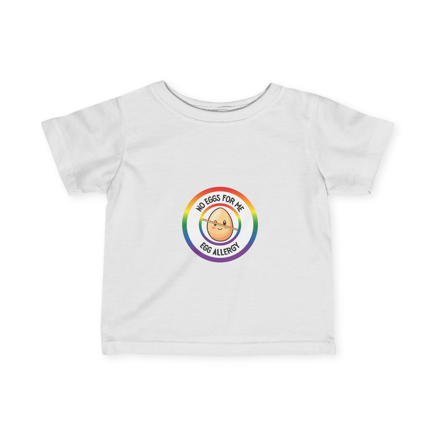 Egg Allergy Rainbow Logo Baby Tee