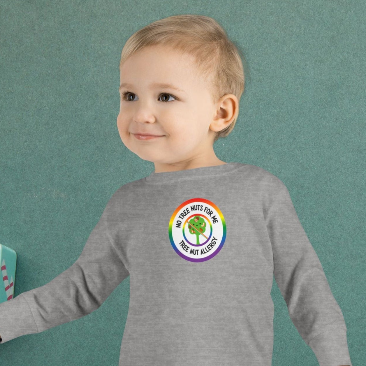 Tree Nut Allergy Rainbow Logo Toddler Long Sleeve