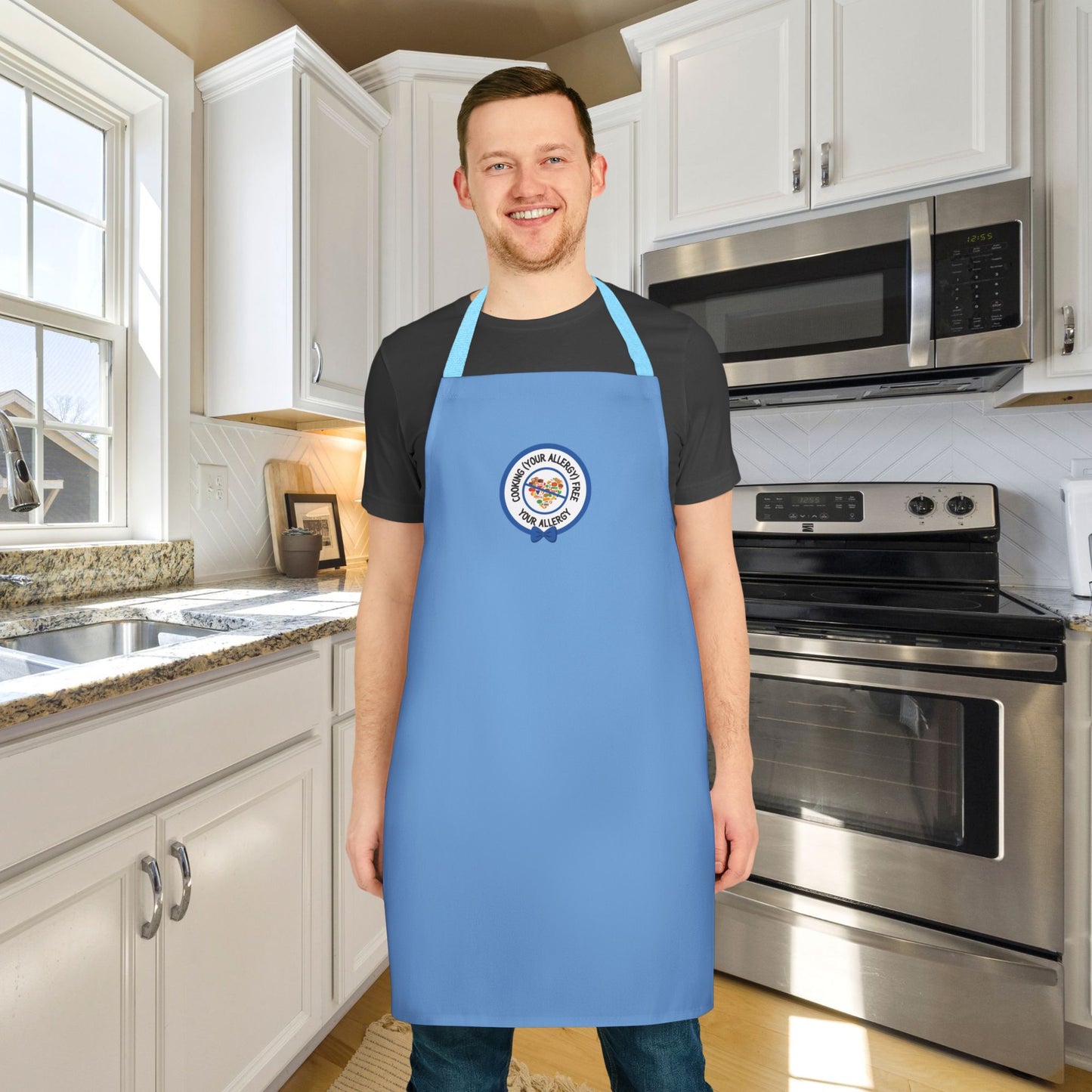Blue Logo Food Allergy Apron